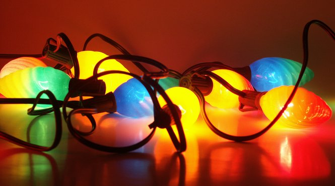 A string of Christmas lights, representing enterprise communication in the Upside Down.