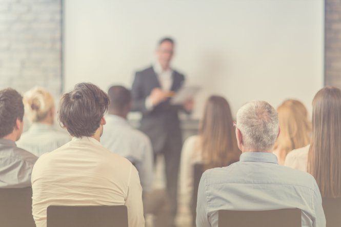 Employees attending an enterprise learning and development session.