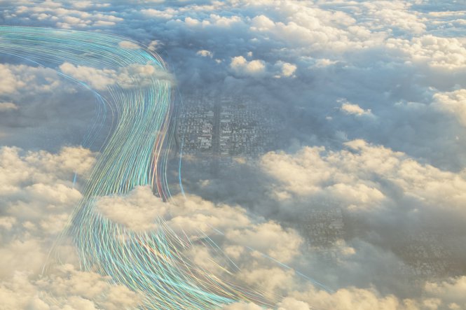 A smart city, offering a new communication technology application