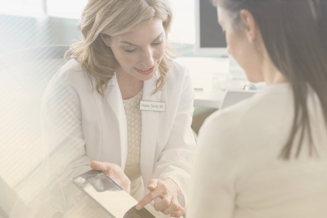 A doctor and patient benefit from the efficiency of a healthcare contact center