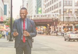 Customer using real-time communication tools with API integration to contact a business