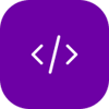 stylized icon of code