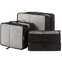 Grey and black travel cubes for holding travel items