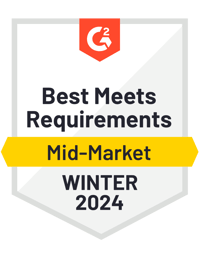 G2 Best Meets Requirements Mid-Market Winter 2024