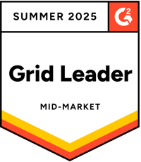 Badge with copy, Summer 2025 G2 Grid Leader Mid-Market
