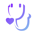 Medical Plan icon Stethoscope with a heart icon