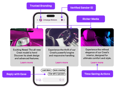 RCS use case image on mobile device showcasing user experience