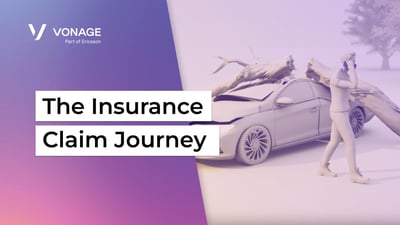 Screen shot from our Insurance Claim Journey videos, showing the title and an illustration of a damaged automobile