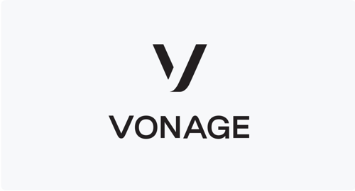 Vonage V on top of Vonage work mark Logo