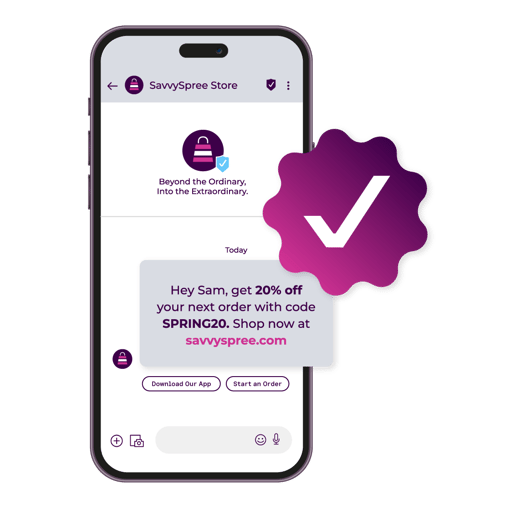 Image showcasing an RCS branded promo message on mobile