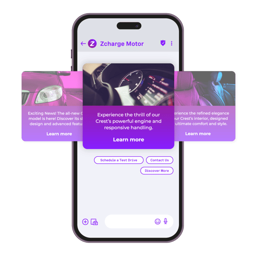 Image showing a branded RCS message sharing content about that company