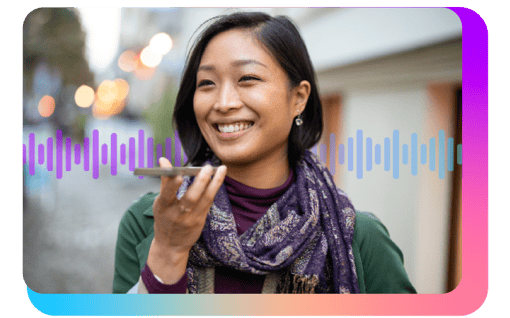 Image of woman outdoors wearing a scarf and speaking on her mobile phone