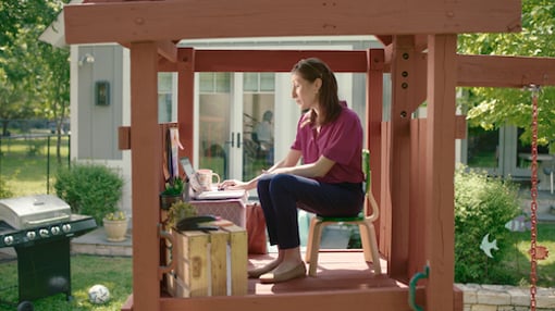 Woman working outdoors