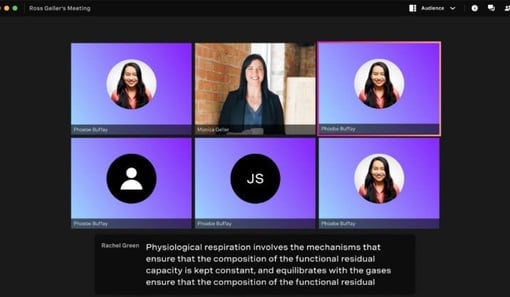 Screenshot of Live Transcription