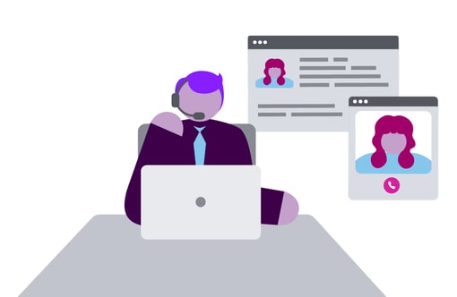 Stylized illustration of a Contact Center agent