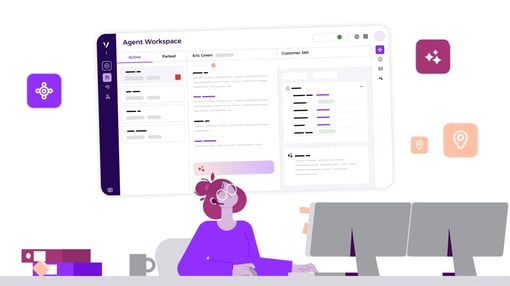 Stylized illustration of a Contact Center agent