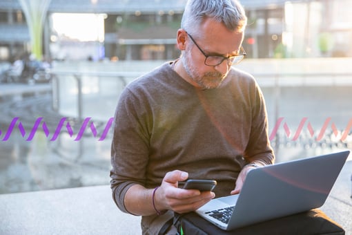 Freelance man working outdoor