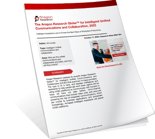 Cover image of the 2025 Aragon Research report on intelligent unified communications