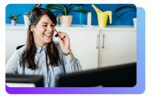 Small Business woman on headset