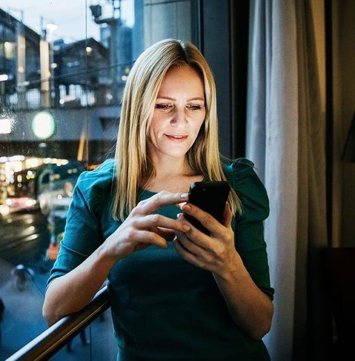 Woman looking at cellphone