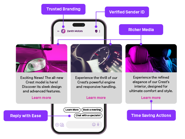 RCS use case image on mobile device showcasing user experience