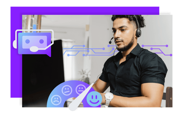 Call Centre Employee on Support call
