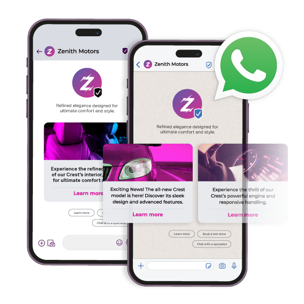 RCS. vs WhatsApp This image shows a sample RCS side-by-side with a WhatsApp message
