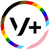 Vonage logo + rainbow diversity flag background