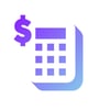 icon of a calculator with dollar sign