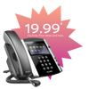 deskphone with 19.99 price point deskphone, with illustrated starburst that says 19.99 /mo/line plus taxes and fees