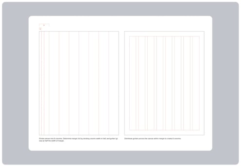 8-column grid system template 