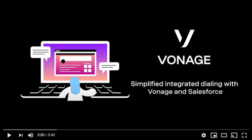 Vonage and Salesforce integrated dialing demo video Cover slide for Vonage and Salesforce integrated dialing demo video