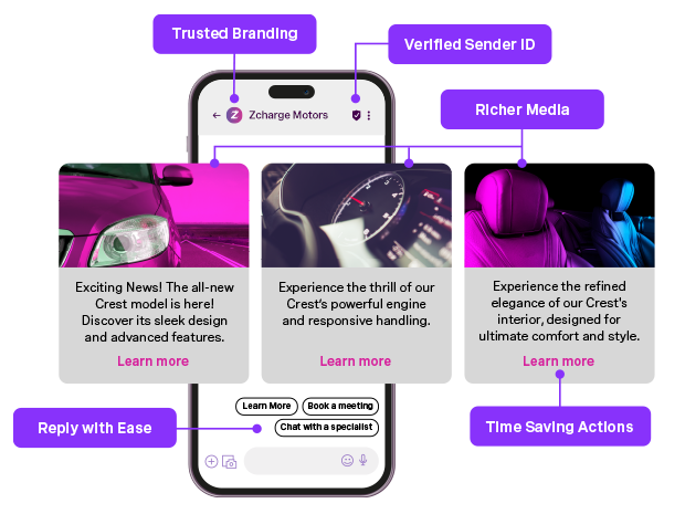 RCS use case image on mobile device showcasing user experience