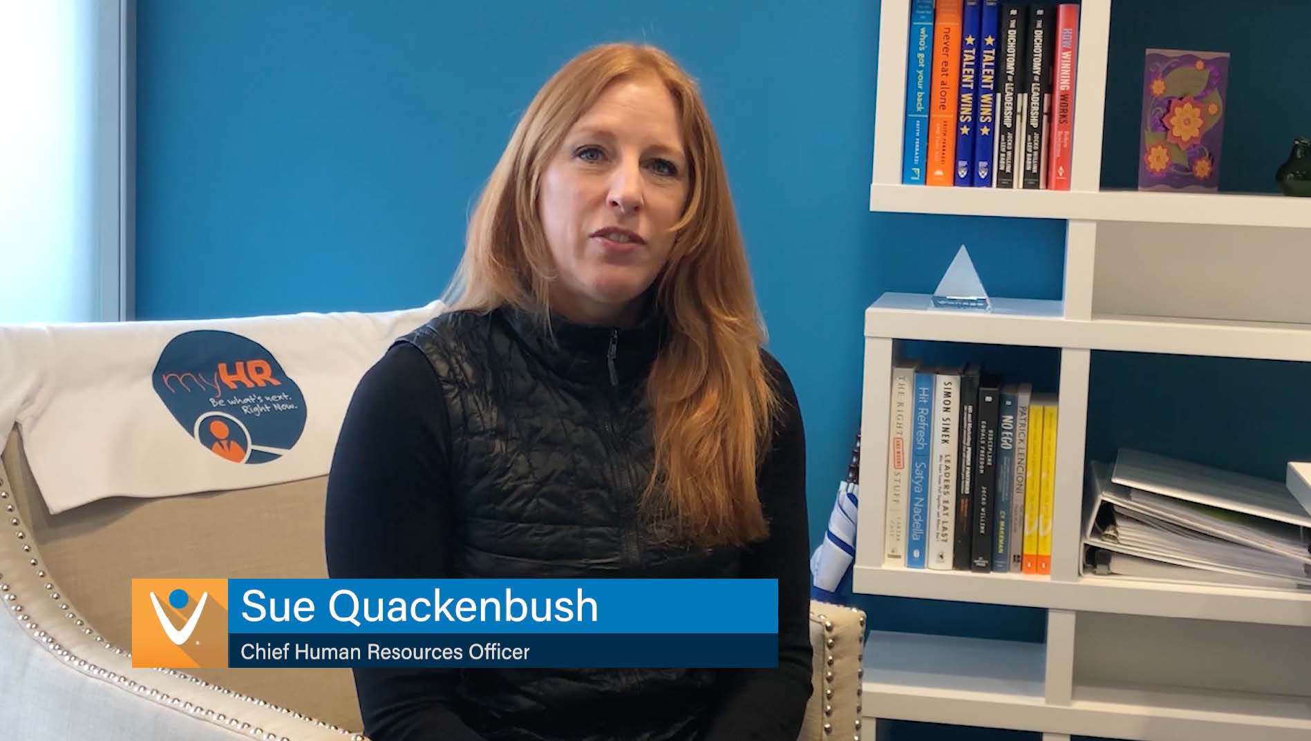 Inclusion & Fairness Video Still picture of Sue Quackenbush. Vonage Chief Human Resources Officer