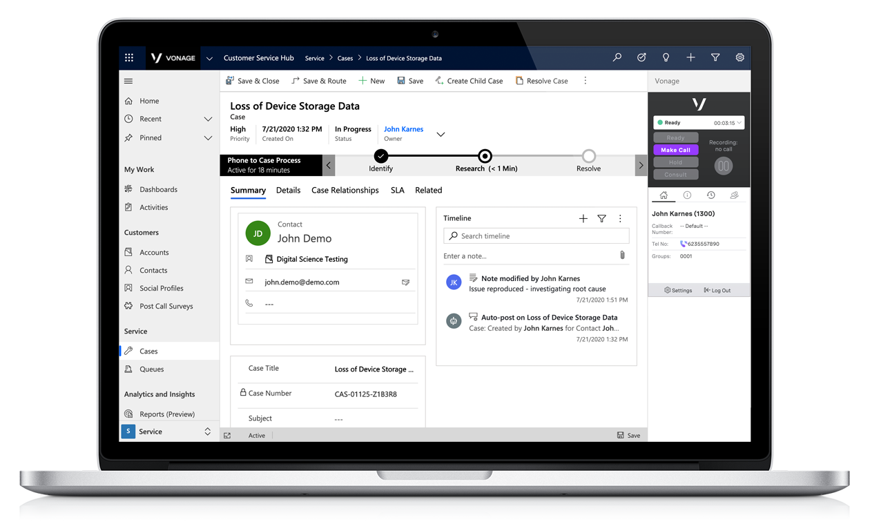 Call history and records Microsoft Dynamics 365 Service Hub