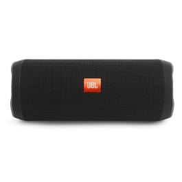 JBL Flip 4 Black JBL portable speaker with the red JBL logo on the side