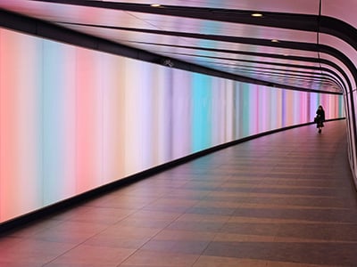 Illuminated hallway