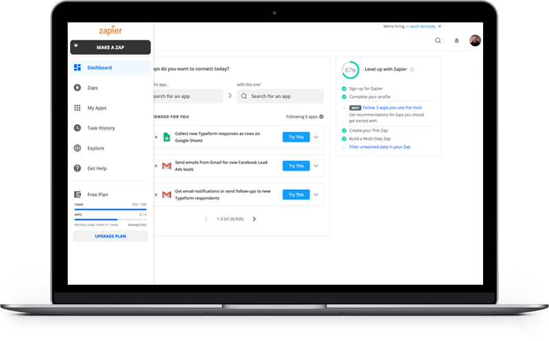 Zapier Zapier integration interface